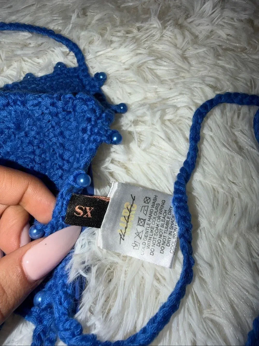 Mars the Label blue knit bikini set size XS